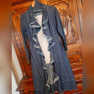 Denim ruffle jacket